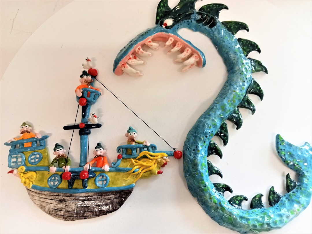 Pirates & Sea Monsters. Large Wall Hanging. image 0