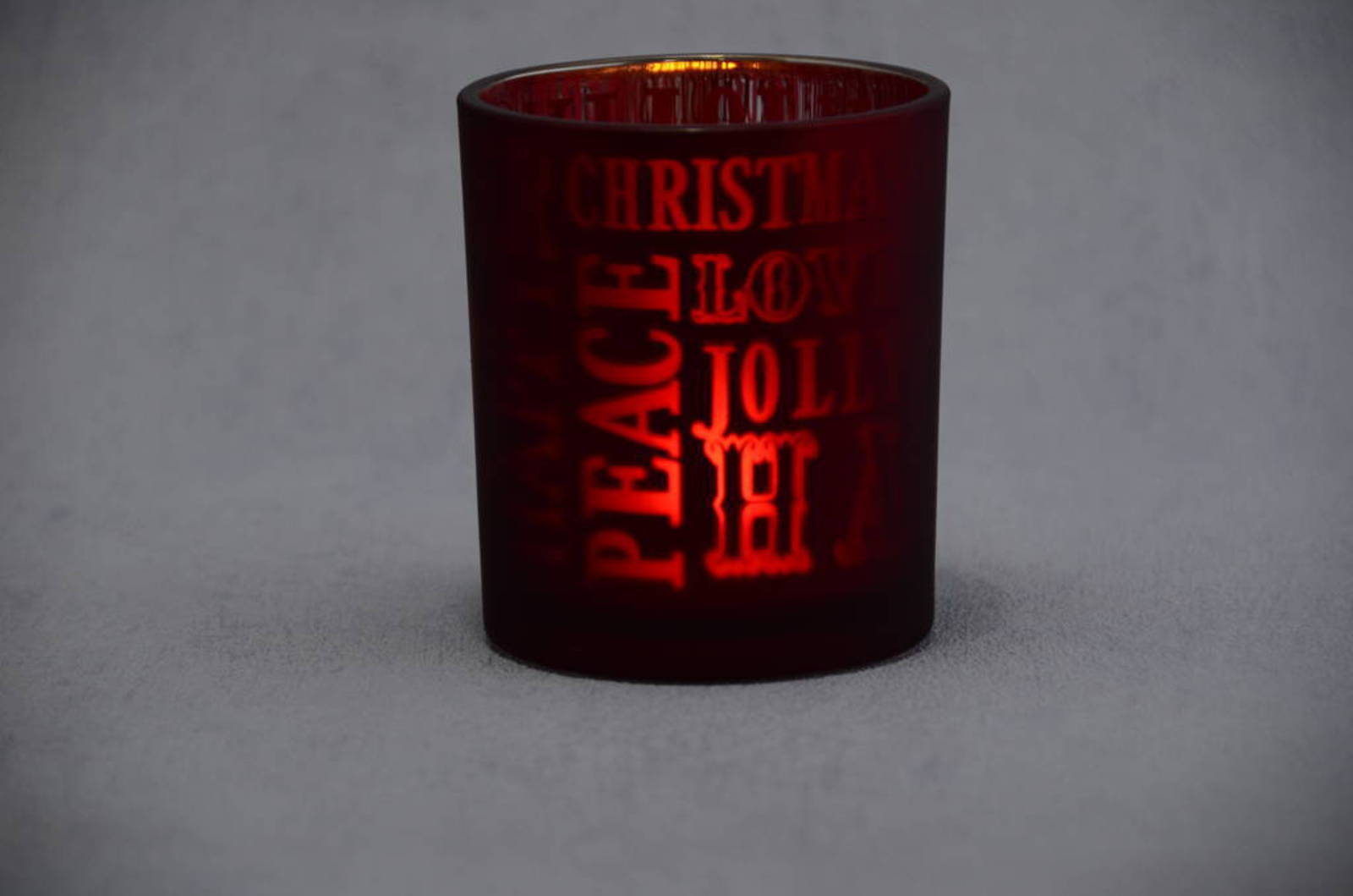 Red  Glass Candle, Christmas Fragrance image 1