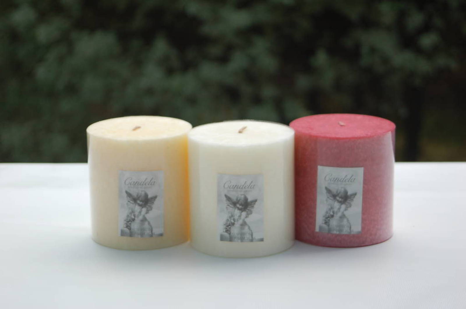 White  scented Candle - pillar 7.5x7.5 image 0
