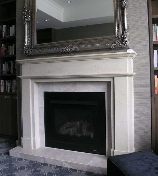 Classical Victorian upright fireplace carved in Hinuera Stone - Classical -  Fireplace Designs - The Natural Stone Fireplace Co