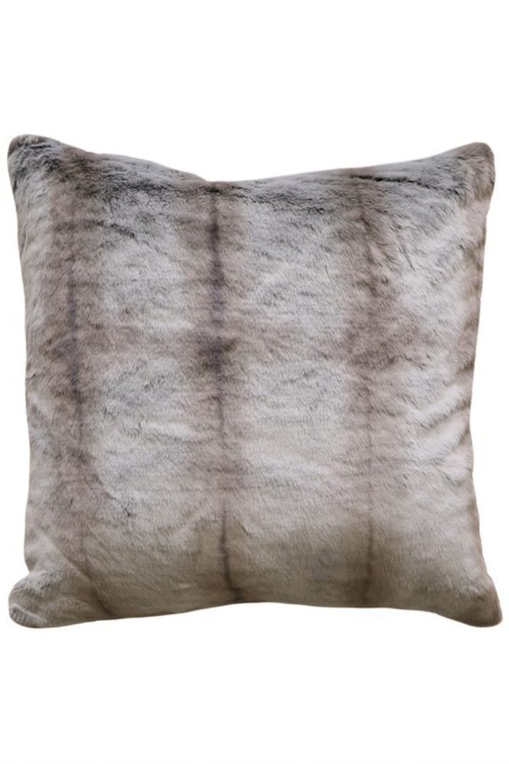 Heirloom Exotic Faux Fur - Cushion / Throw  -  Silver Marten image 3