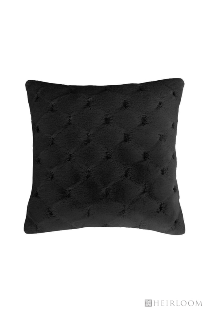 Heirloom Exotic Faux Fur -  Cushion / Throw  -  Valentina - Black image 3