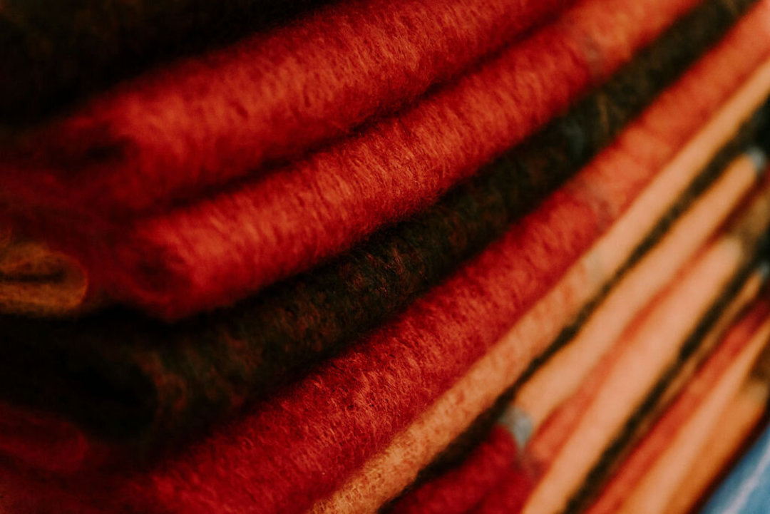 New Zealand Made - Mohair - Windermere - Blanket Throw / Knee Rug - Ruby image 1