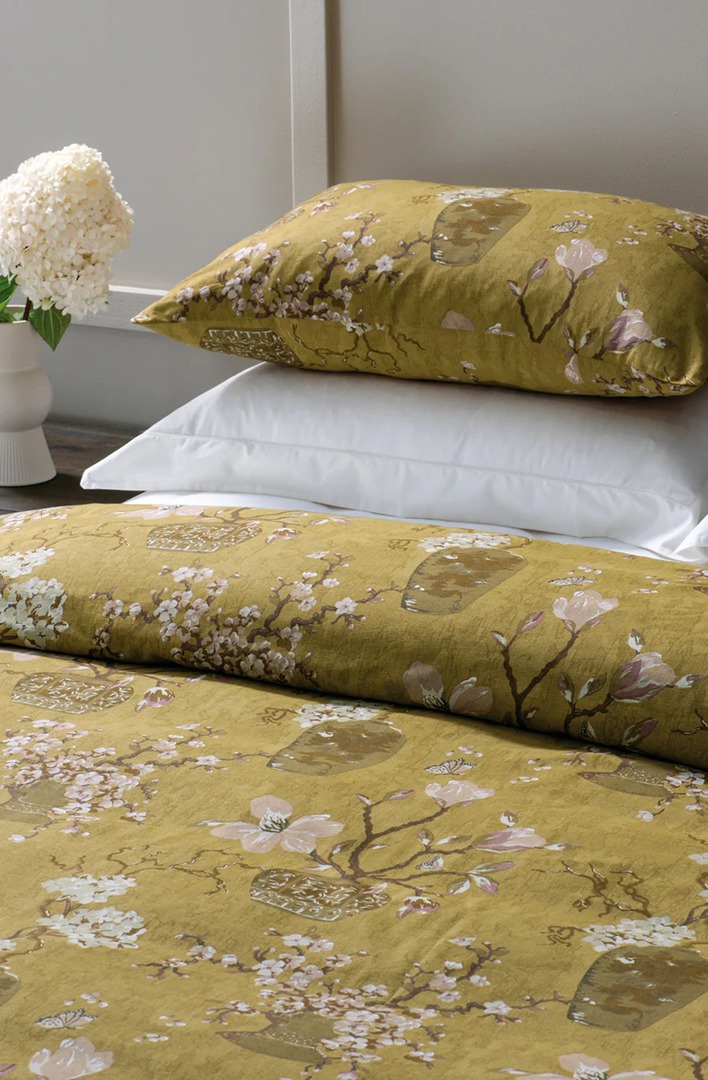 Bianca Lorenne - Ikebana Duvet Cover Set - Pillowcases-Eurocases - Ochre image 0