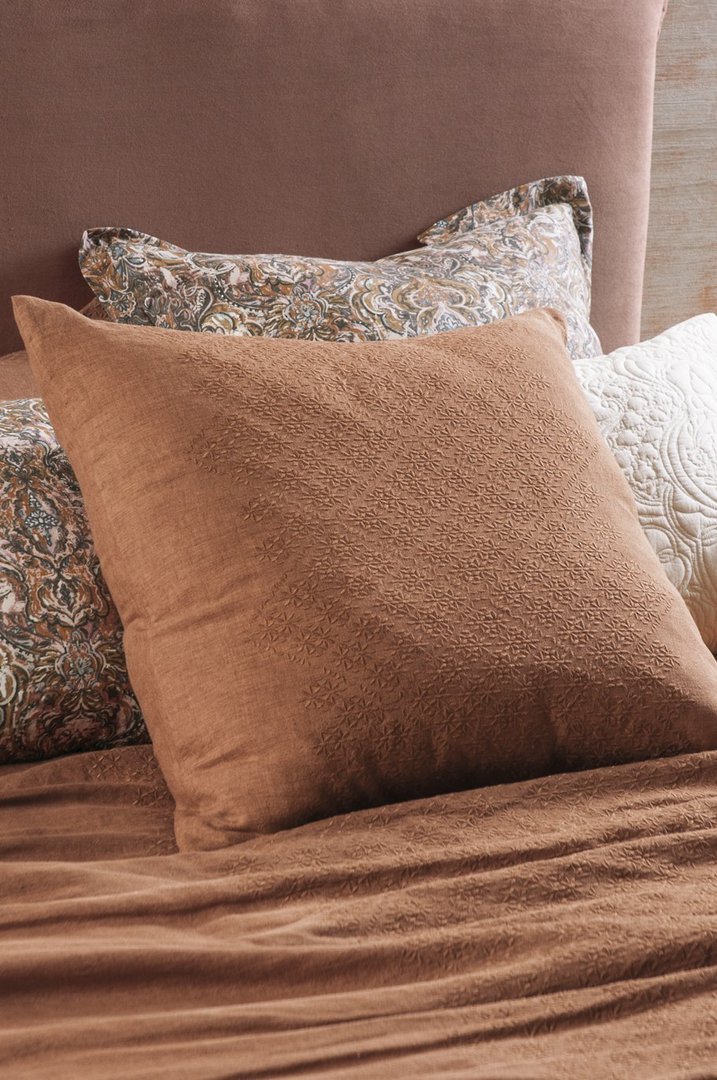 Bianca Lorenne - Sashiko Cinnamon Bedspread/Pillowcase/Eurocase image 1