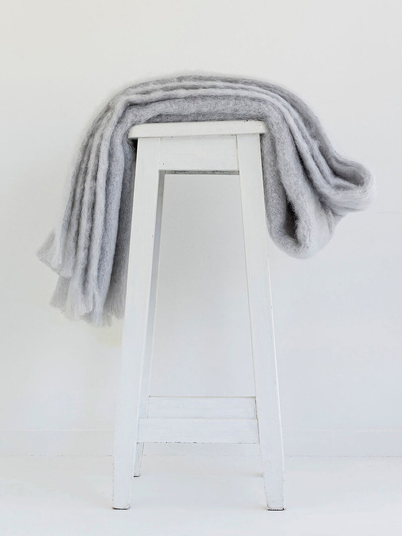 New Zealand Made - Mohair - Windermere - Blanket Throw - Knee Rug - Silver image 0
