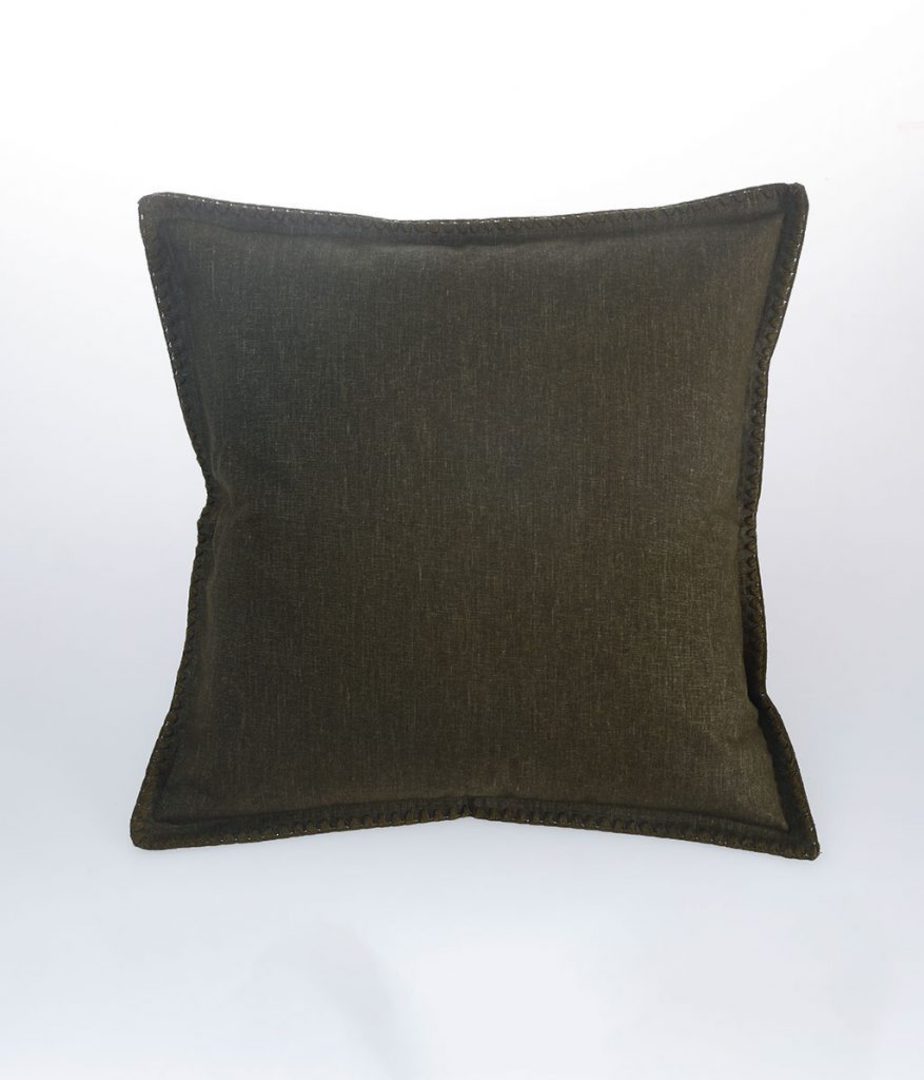 MM Linen - Stitch Cushion - Olive image 0