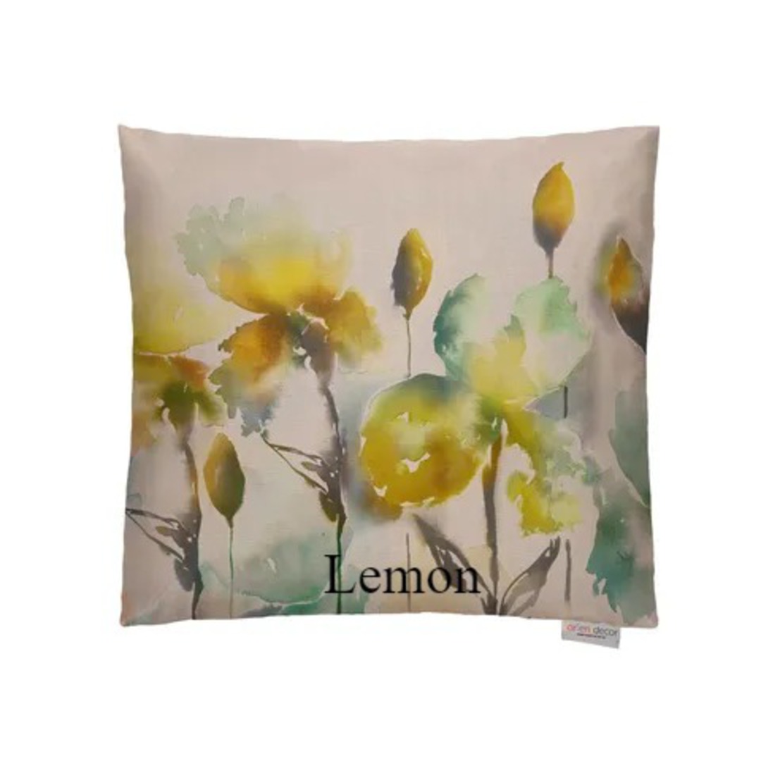 Importico - Lorient Decor - Iris Cushion - Coral/Lemon image 1