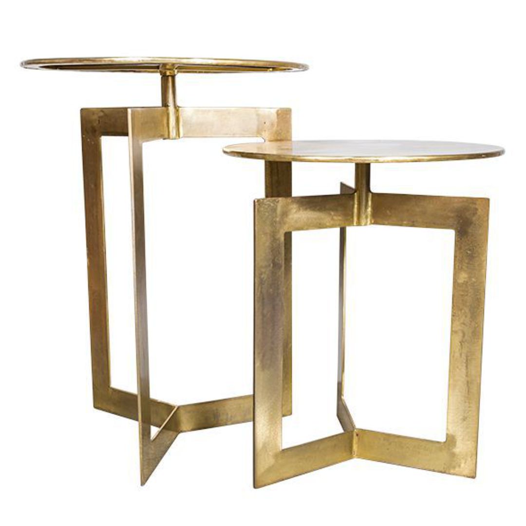 French Country - Axel Set of 2 Side Tables - Gold image 1