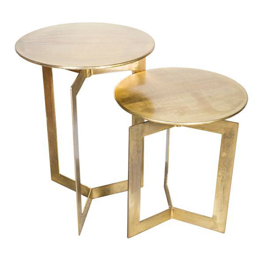 French Country - Axel Set of 2 Side Tables - Gold image 0