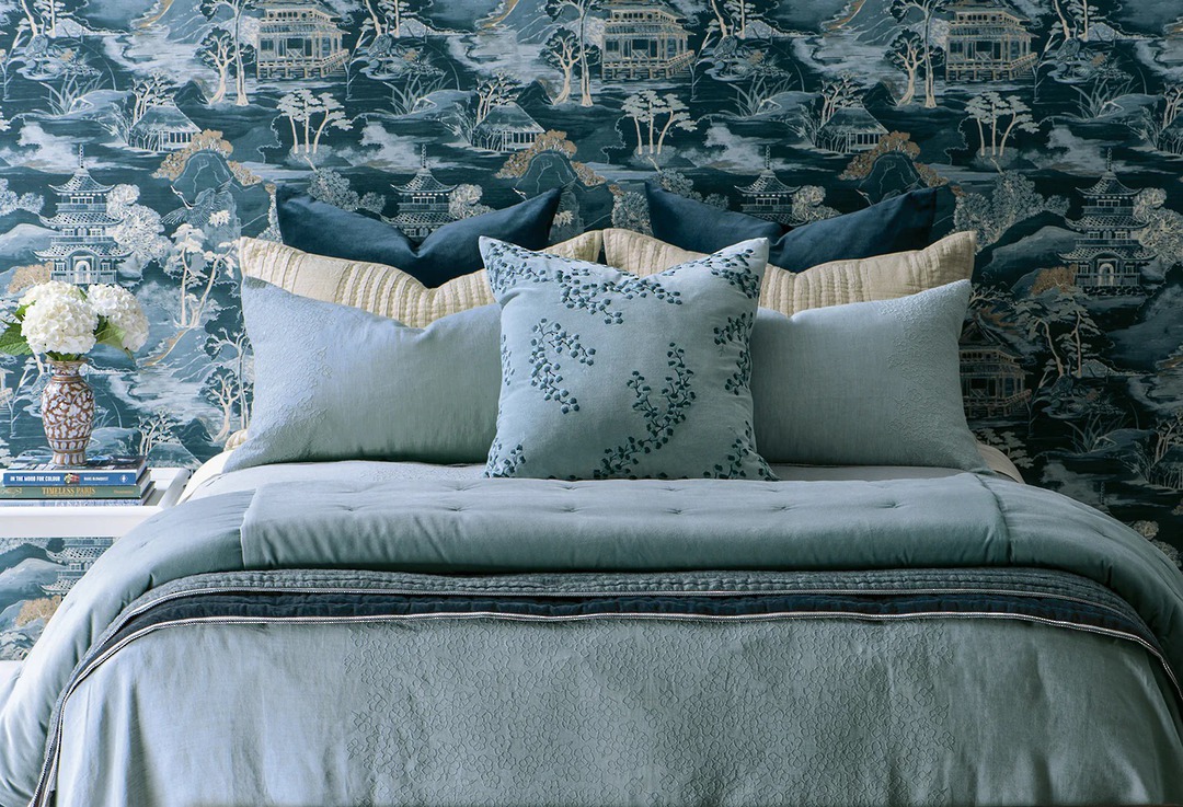 Bianca Lorenne - Frangia Comforter (Cushion-Eurocases Sold Separately)  - Smoke Blue image 4
