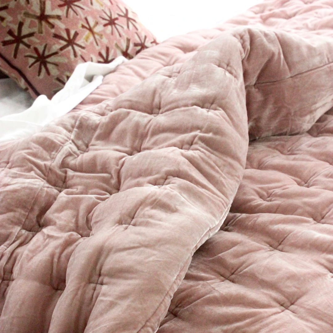 Seneca - Velvet Pin Comforter/ Coverlet - Soft Pink image 0