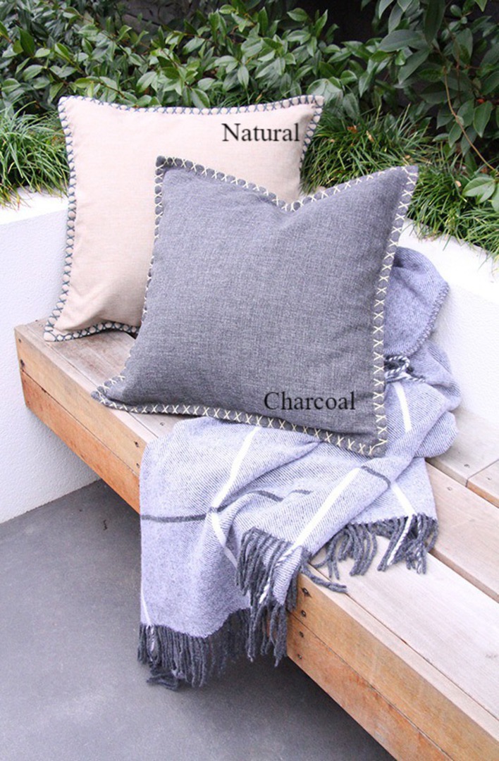 MM Linen - Kalo Outdoor Cushion - Charcoal image 0