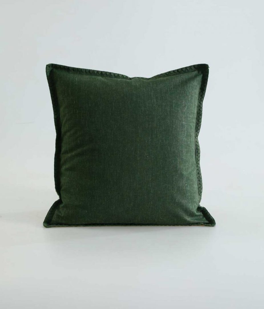MM Linen - Stitch Cushion - Cypress image 0