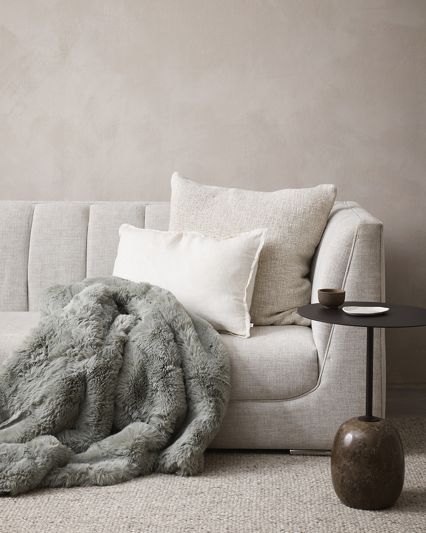 Baya | Pele Faux Fur Throw | Seafoam image 1