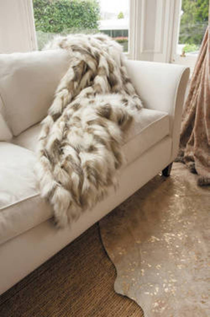Heirloom Exotic Faux Fur - Cushion / Throw- Snowshoe Hare image 0
