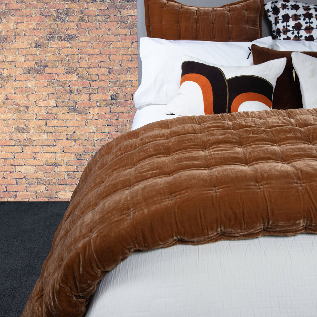 Seneca - Pin Velvet Comforters and Coverlets - Rusty image 0