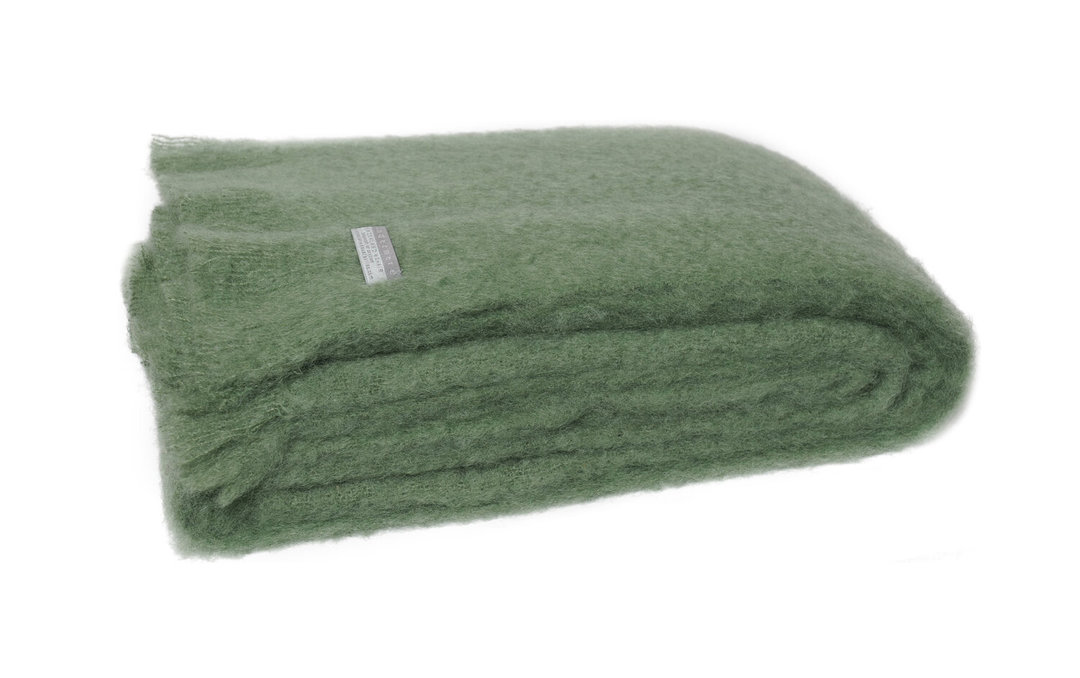 New Zealand Made - Mohair - Windermere - Blanket Throw / Knee Rug - Olive image 2