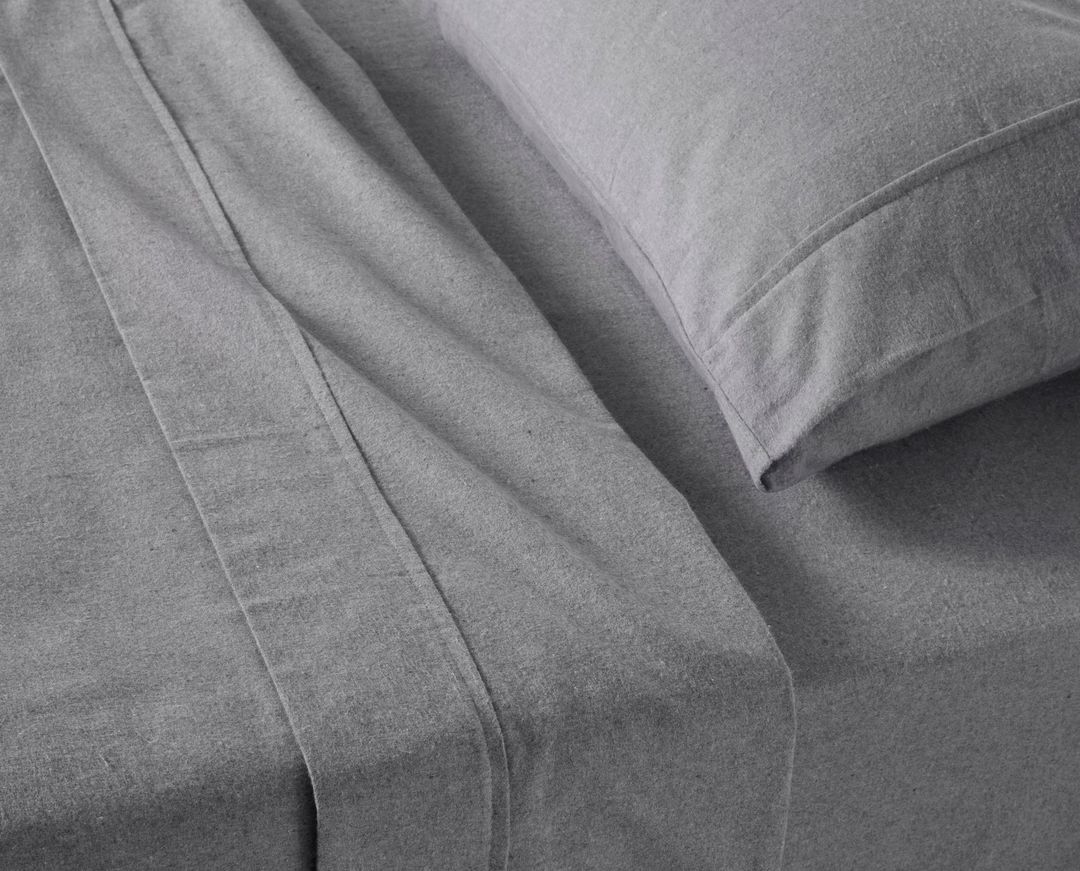 Baksana - Chambray Flannel Sheet Sets - Grey Marl image 0