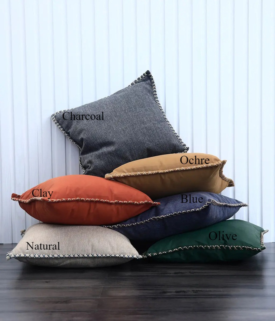 MM Linen - Kalo Outdoor Cushions - (Pair) - Charcoal image 1