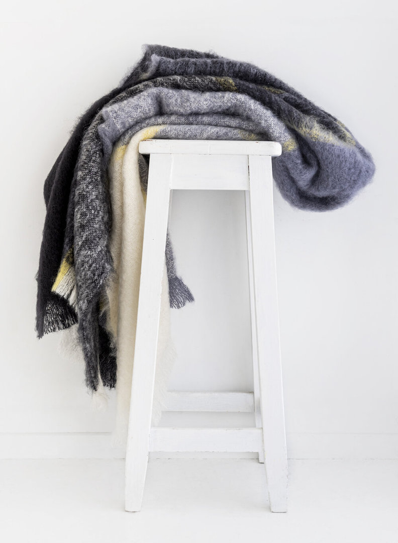 New Zealand Made - Mohair - Windermere - Plaid Blanket Designer Throw - Arctic image 0