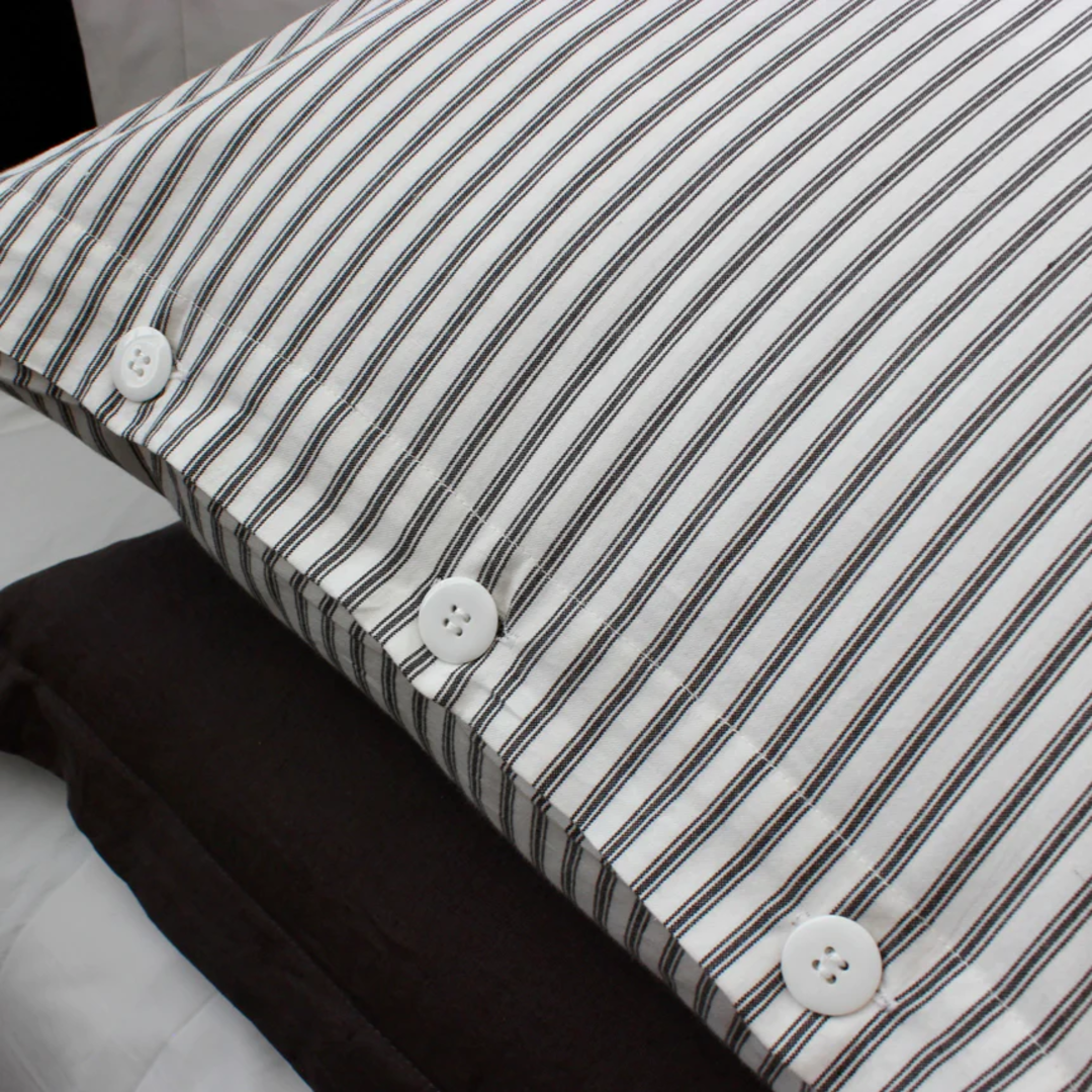 Seneca - Classic Ticking Sheet Sets Black -  and European Pillowcases image 2