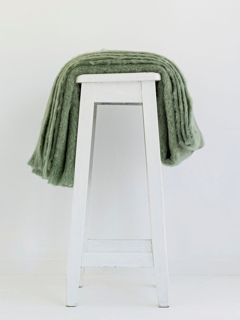 New Zealand Made - Mohair - Windermere - Blanket Throw / Knee Rug - Olive image 0