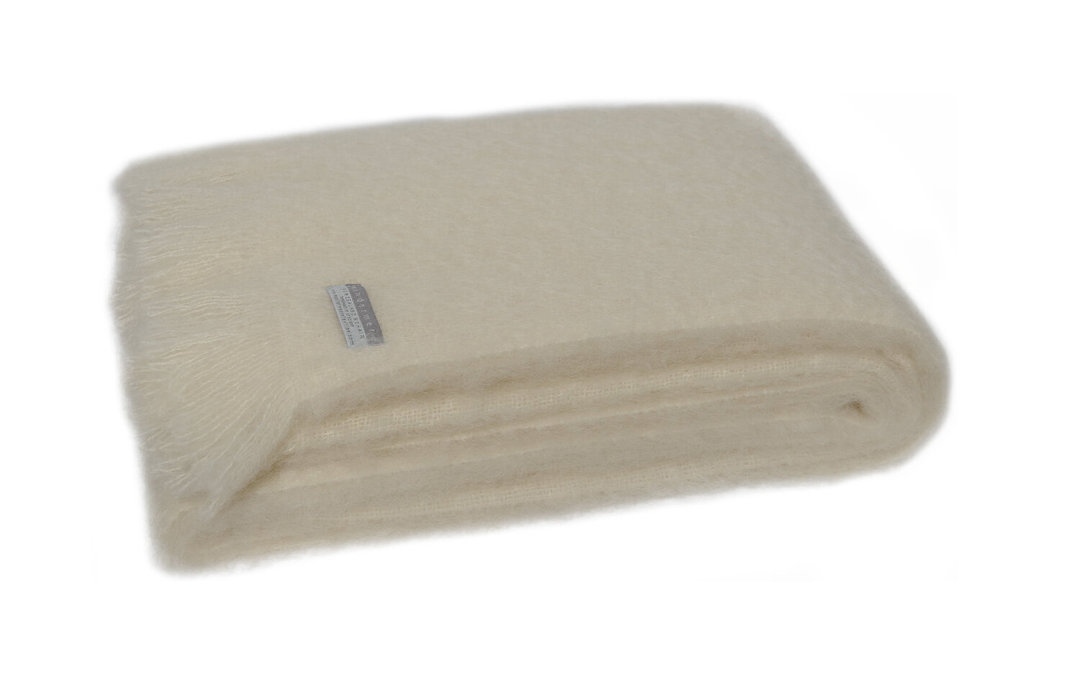 New Zealand Made - Mohair - Windermere - Blanket Throw - Knee Rug - Cream image 1