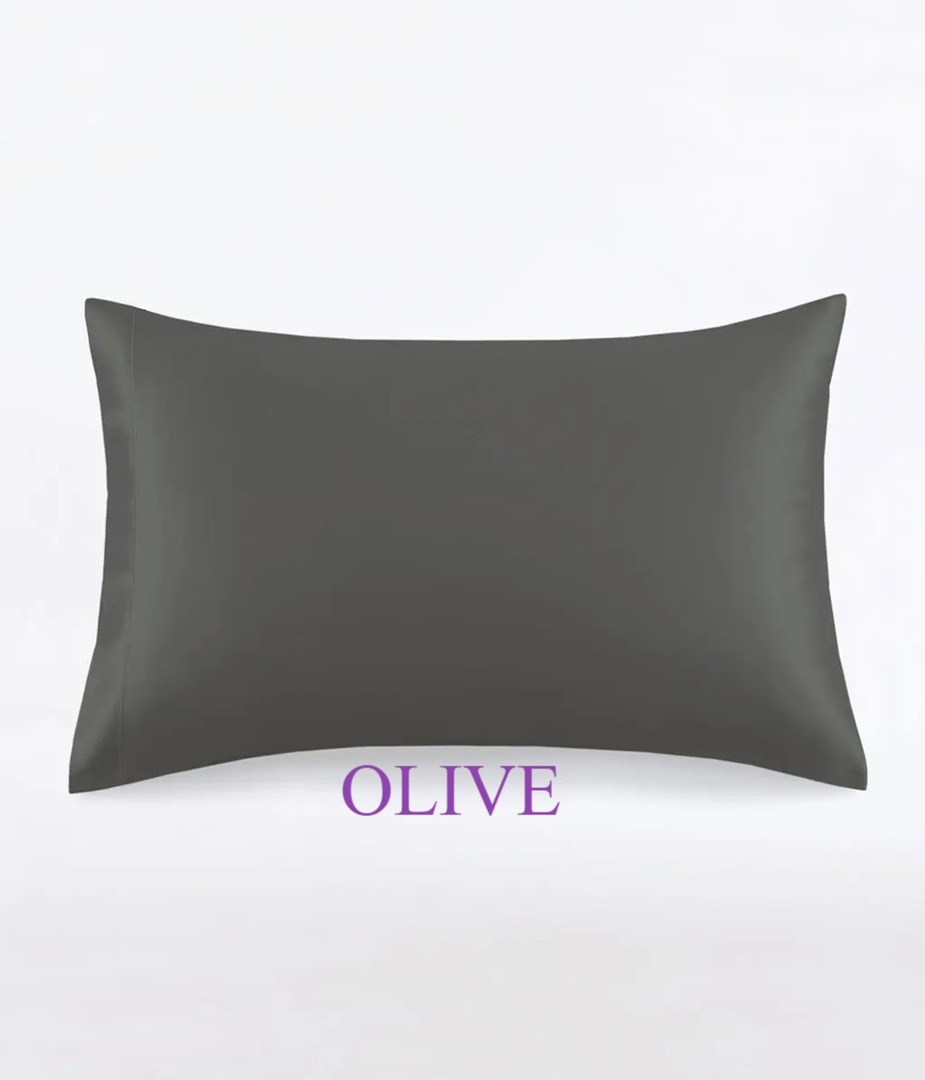 MM Linen - Silk Pillowcases - Ink, Olive, Pewter image 1