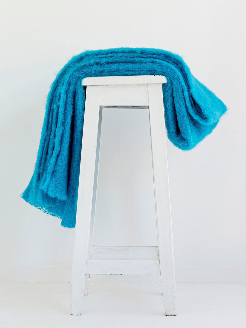 New Zealand Made - Mohair - Windermere - Blanket Throw - Knee Throw - Turquoise image 0