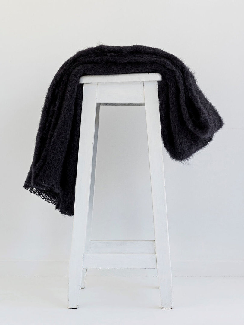 New Zealand Made - Mohair - Windermere - Blanket Throw / Knee Rug - Raven image 0