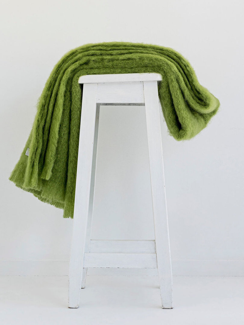 New Zealand Made - Mohair - Windermere - Blanket Throw - Knee Throw - Lime image 0