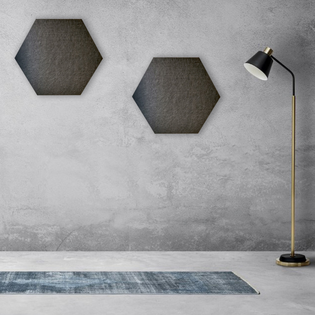 HEXAGON POLYESTER PINBOARD | 600x520mm | Black | 1pc image 0