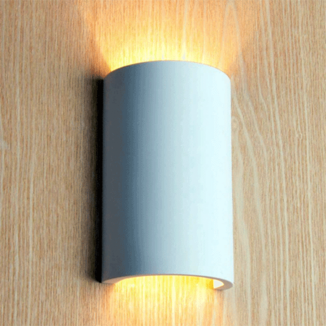 LED 6W Half Cylinder Paintable Plaster Wall Light image 0