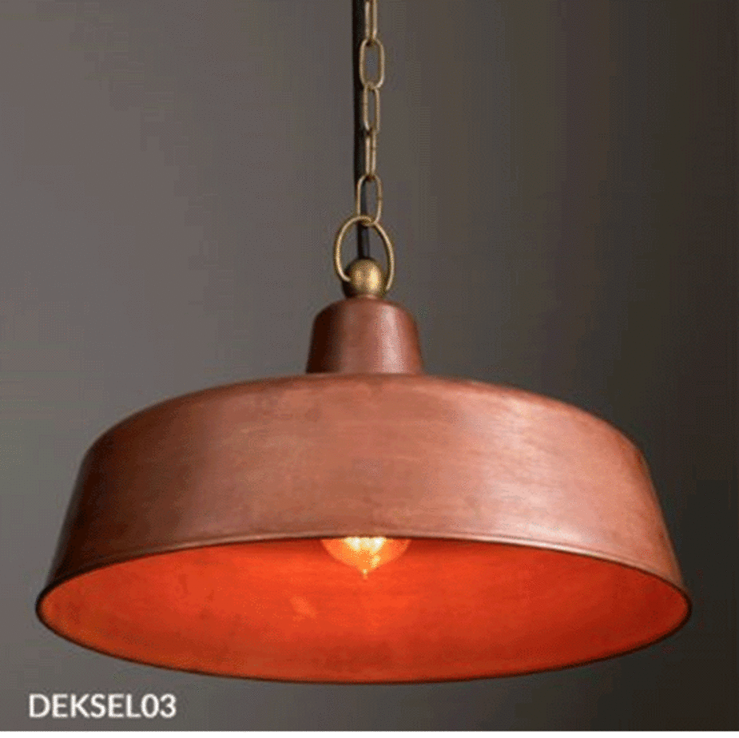 Aged Solid Copper Traditional  Pendant Light image 0