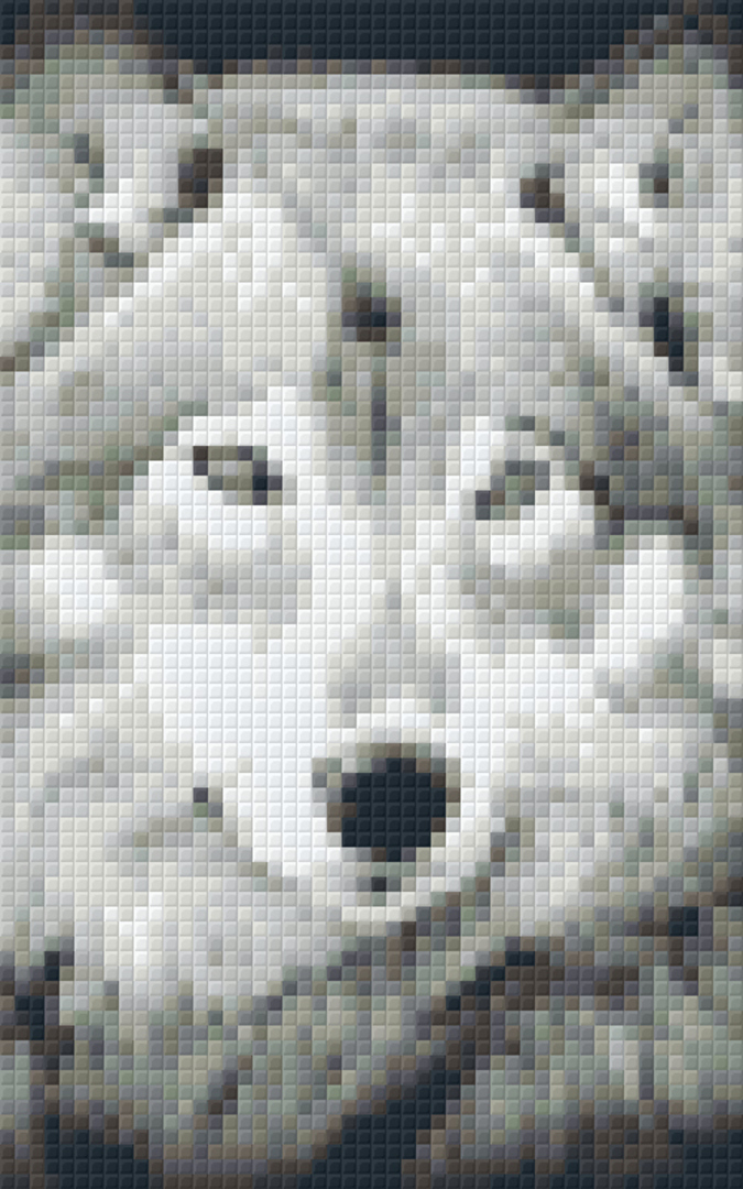 Wolf in Black & White Baseplates Two [2] Pixelhobby Mini-mosaic Art Kit image 0