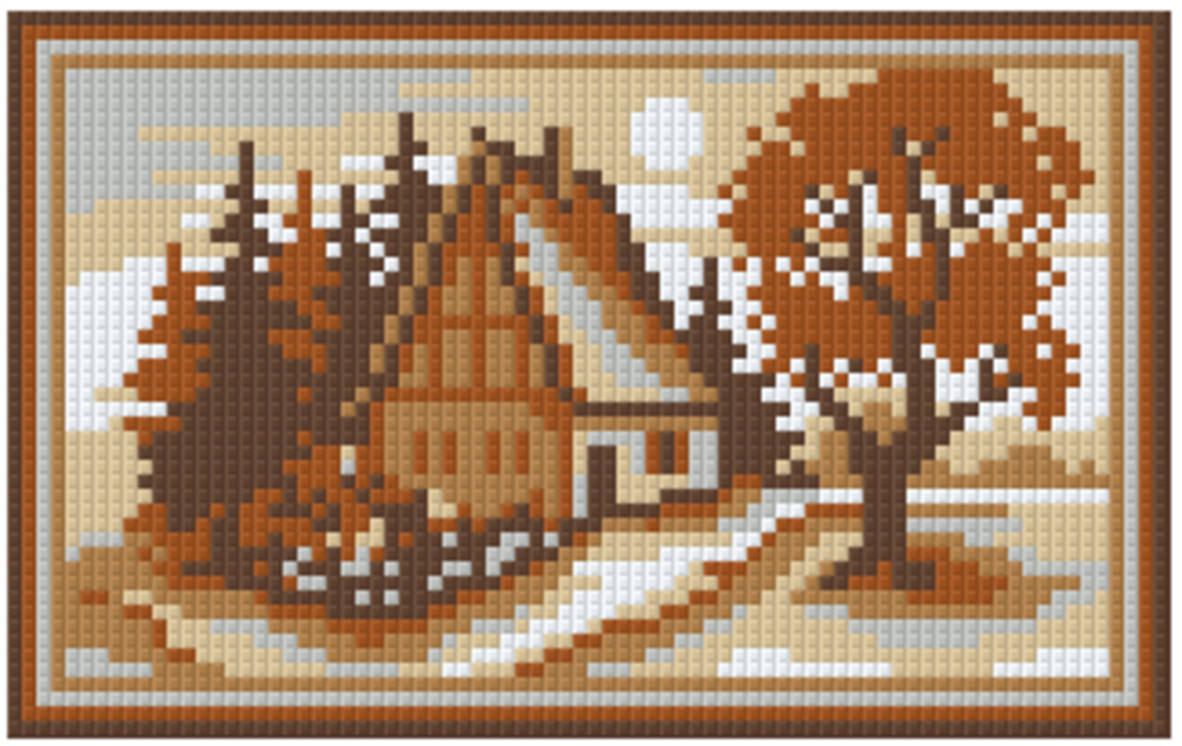 Soft Brown House Two [2] Baseplate PixelHobby Mini-mosaic Art Kit image 0