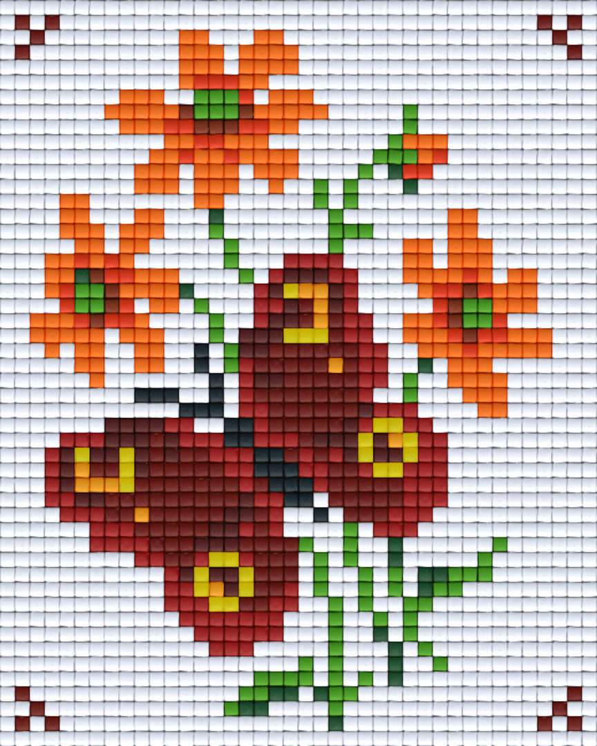 Red Butterfly One [1] Baseplate PixelHobby Mini-mosaic Art Kit image 0