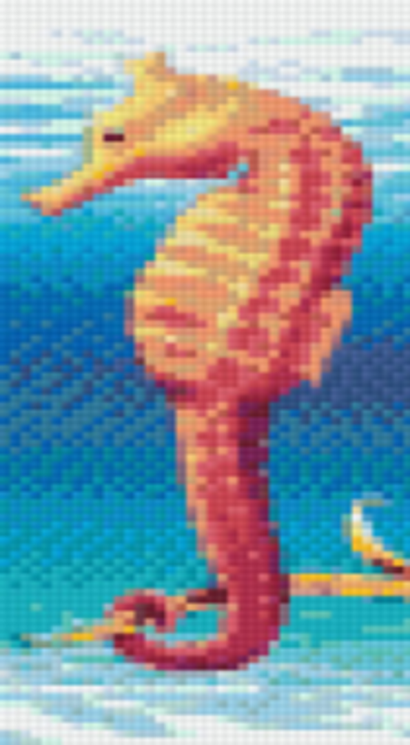 Seahorse - Two [2] Baseplate PixelHobby Mini-mosaic Art Kit image 0