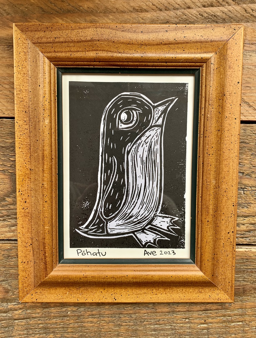 Penguin lino print image 0