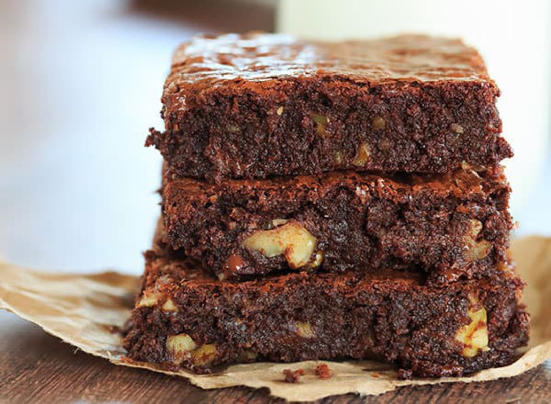 Triple Chocolate Walnut Brownie - Slice image 1