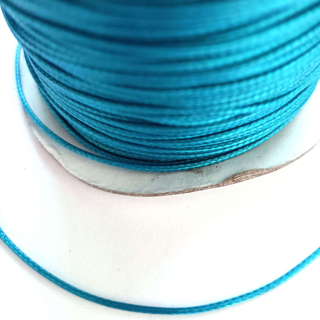 1mm round polished cotton cord - Indicolite image 0