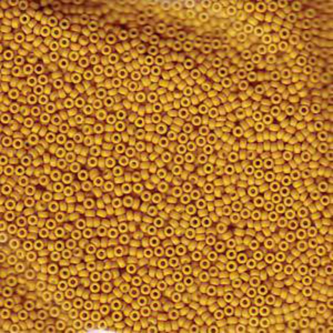 Miyuki size 15 round: 1233 - Matte Opaque Dark Mustard image 1