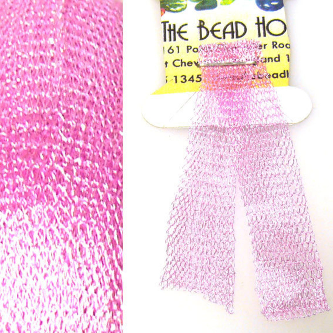 Italian Metallic Mesh Ribbon, Pink image 0