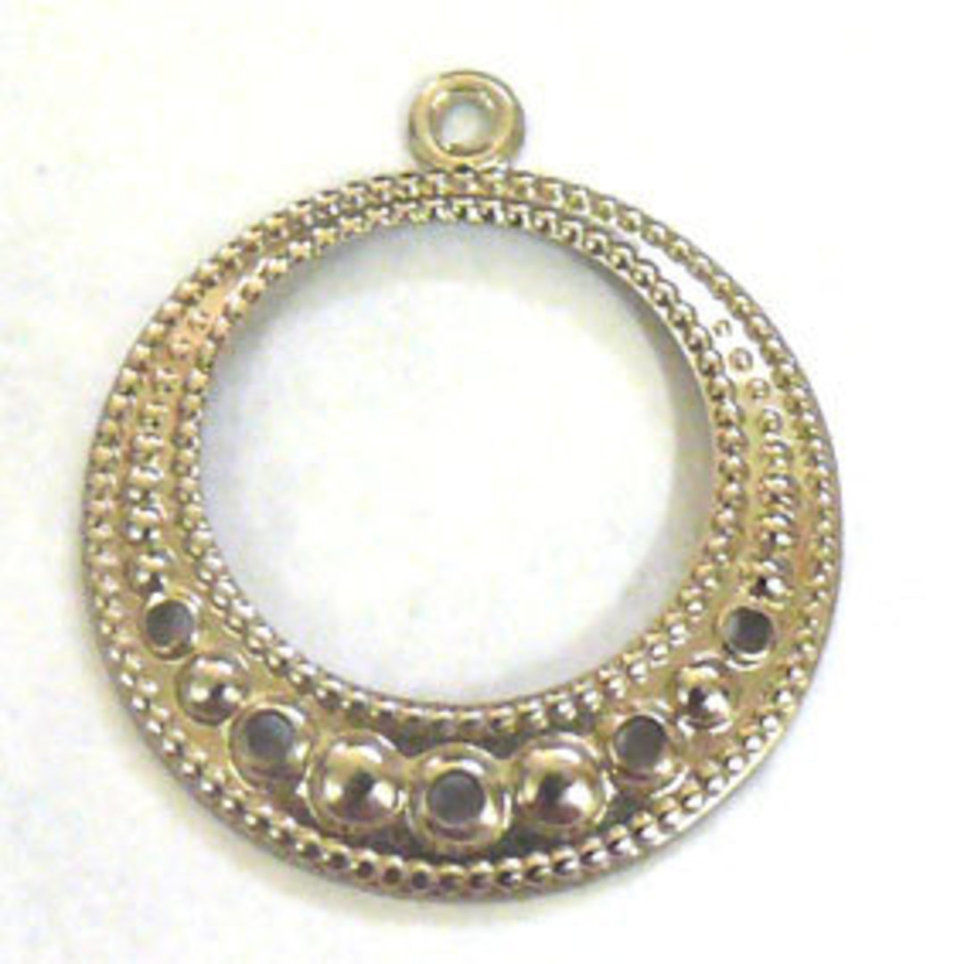 Antique Silver Chandelier Top, fine dotty round image 0