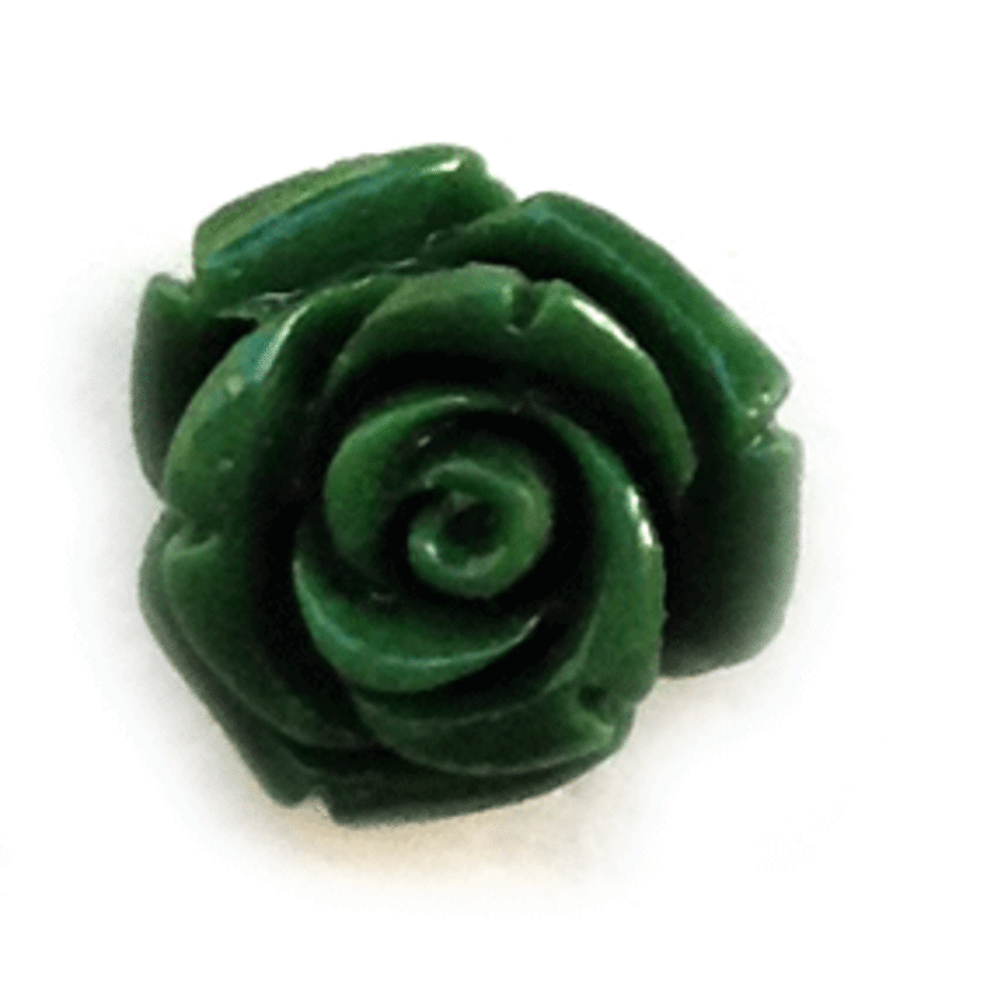 Acrylic English Rose, 15mm, forest green image 0