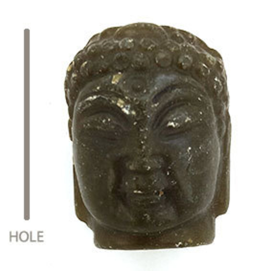Carved Jade Buddha Head (approx 26mm x 28mm) image 0