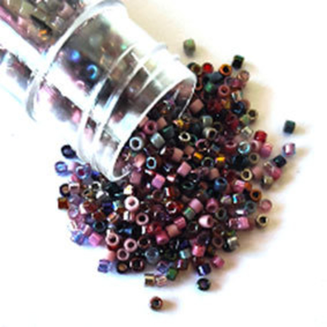 Size 11 Delica: Queen Bead Mix 97643 -Purples/Rose (7.2 grams) image 0