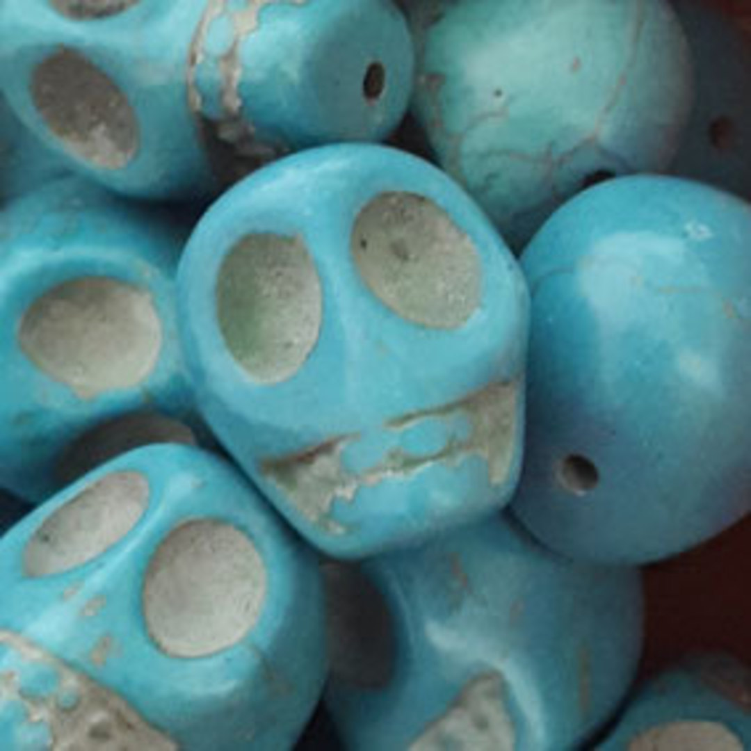 Howlite Skull: Large - Turquoise image 0