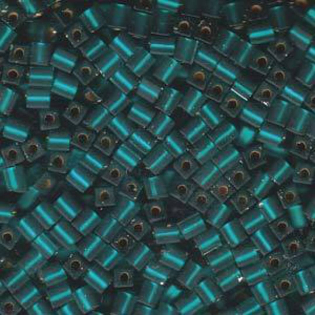 4mm Miyuki Square: 2425F - Teal, silver lined image 0